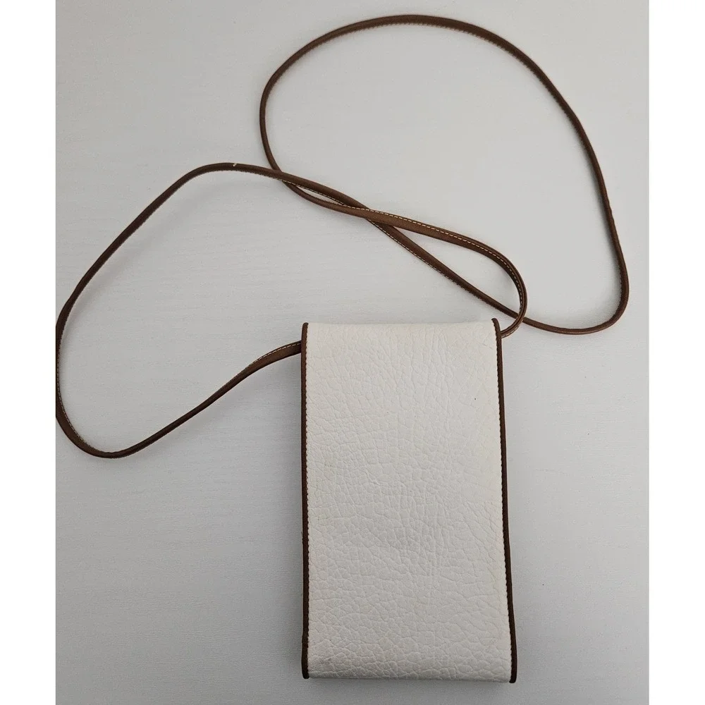 Vintage‎ Esprit 90s White Pebbled Crossbody Travel Wallet Passport Organizer